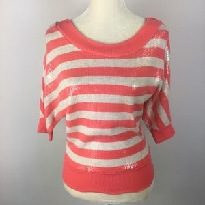 Poof 💕 Shimmer Striped Sweater Small